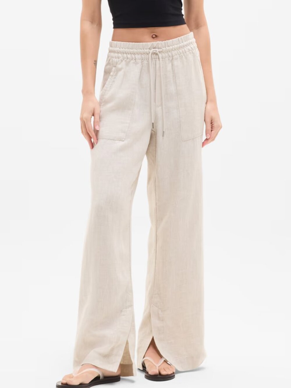 Athleta Lien High Rise Wide Leg Pants Size Extra Small in Undyed NWOT